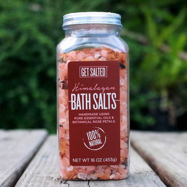 Himalayan Bath Salts with Essential Oils and Botanical Rose Petals