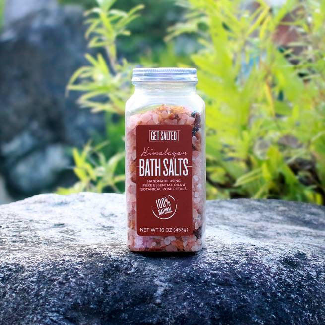 Himalayan Bath Salts with Essential Oils and Botanical Rose Petals